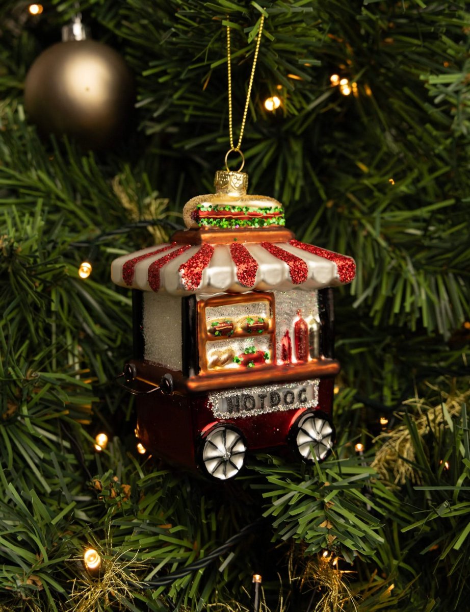 Nordic Light Kerstbal Hot Dog Kraam 13 cm - Afbeelding 4
