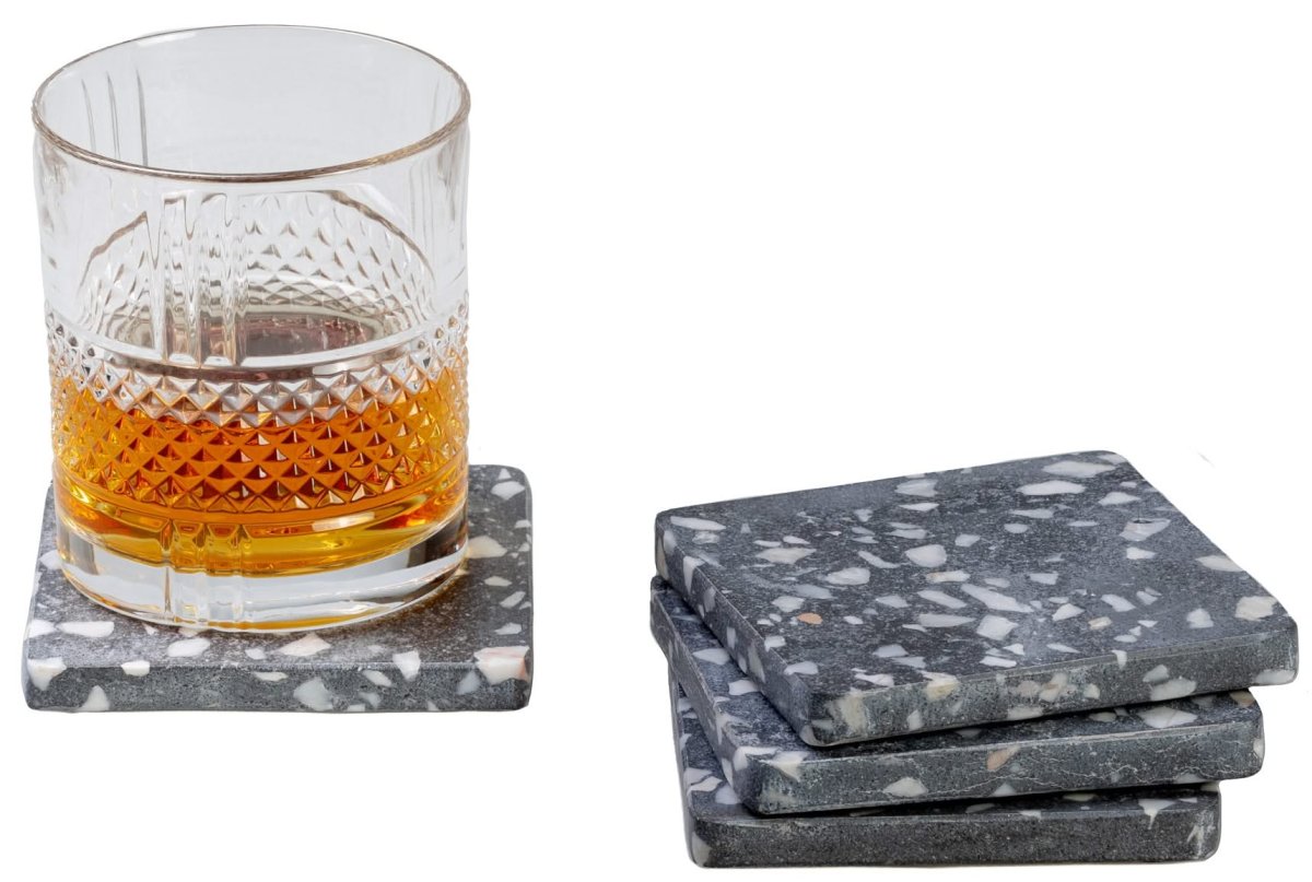 Jay Hill Onderzetters Terrazzo - Grijs - 10 x 10 cm - 4 Stuks - Afbeelding 2