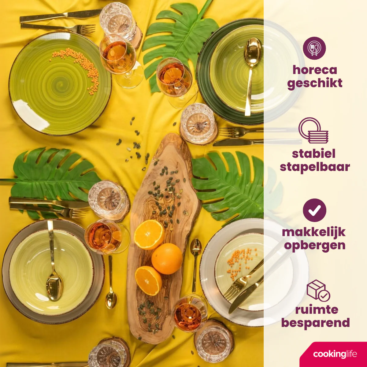 Cookinglife Diepe borden / Pastaborden Delice Groen ø 21 cm - 6 stuks - Afbeelding 5