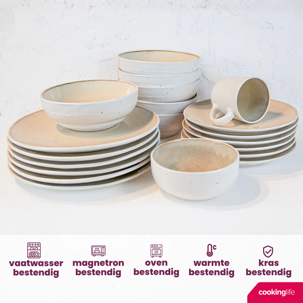 Cookinglife Soepkommen / Kommen Nola Sand ø 17 cm - 6 Stuks - Afbeelding 3