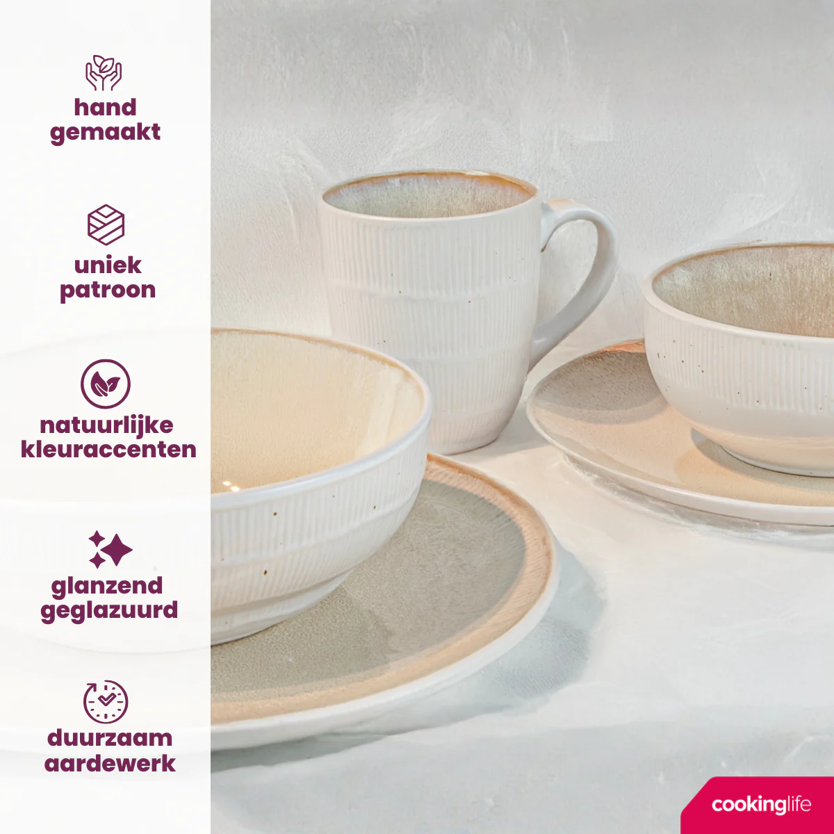 Cookinglife Soepkommen / Kommen Nola Sand ø 17 cm - 6 Stuks - Afbeelding 4