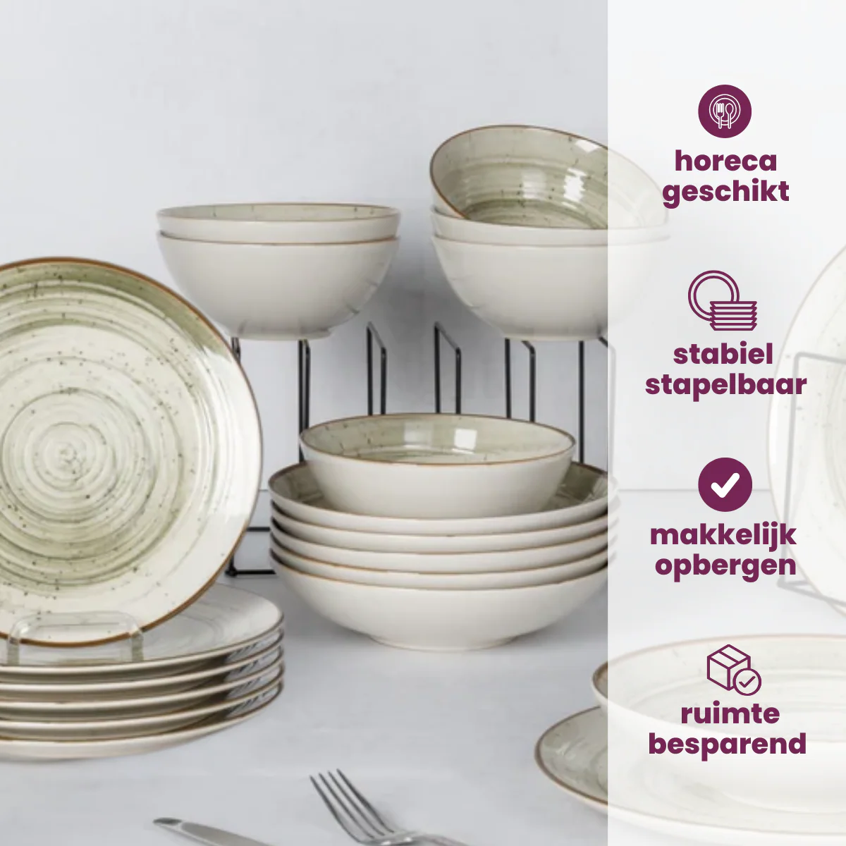 Cosy & Trendy Diepe Borden / Pastaborden Sintra Ivy Green ø 21 cm - 4 Stuks - Afbeelding 5