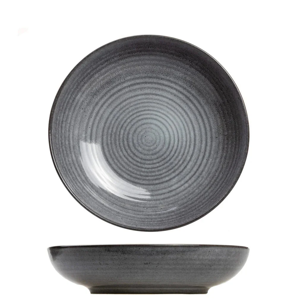 Cosy & Trendy Diepe Borden / Pastaborden Kentucky Grey ø 22 cm - 4 Stuks