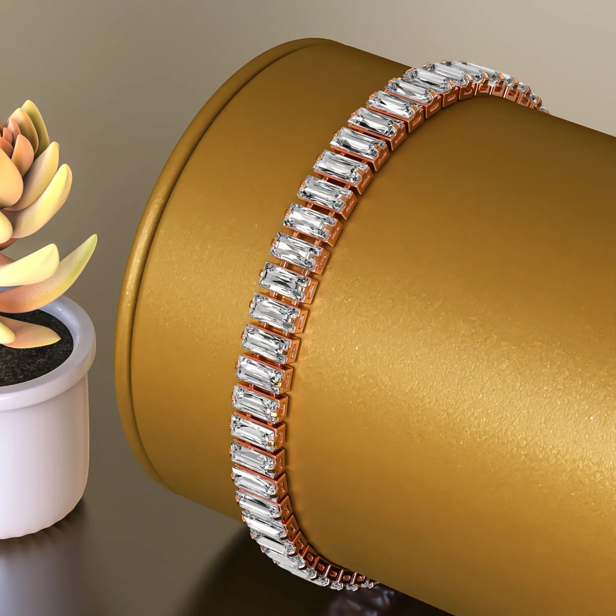 Armband Dames | Zirkonia Steentjes | Rosegoud - Afbeelding 5