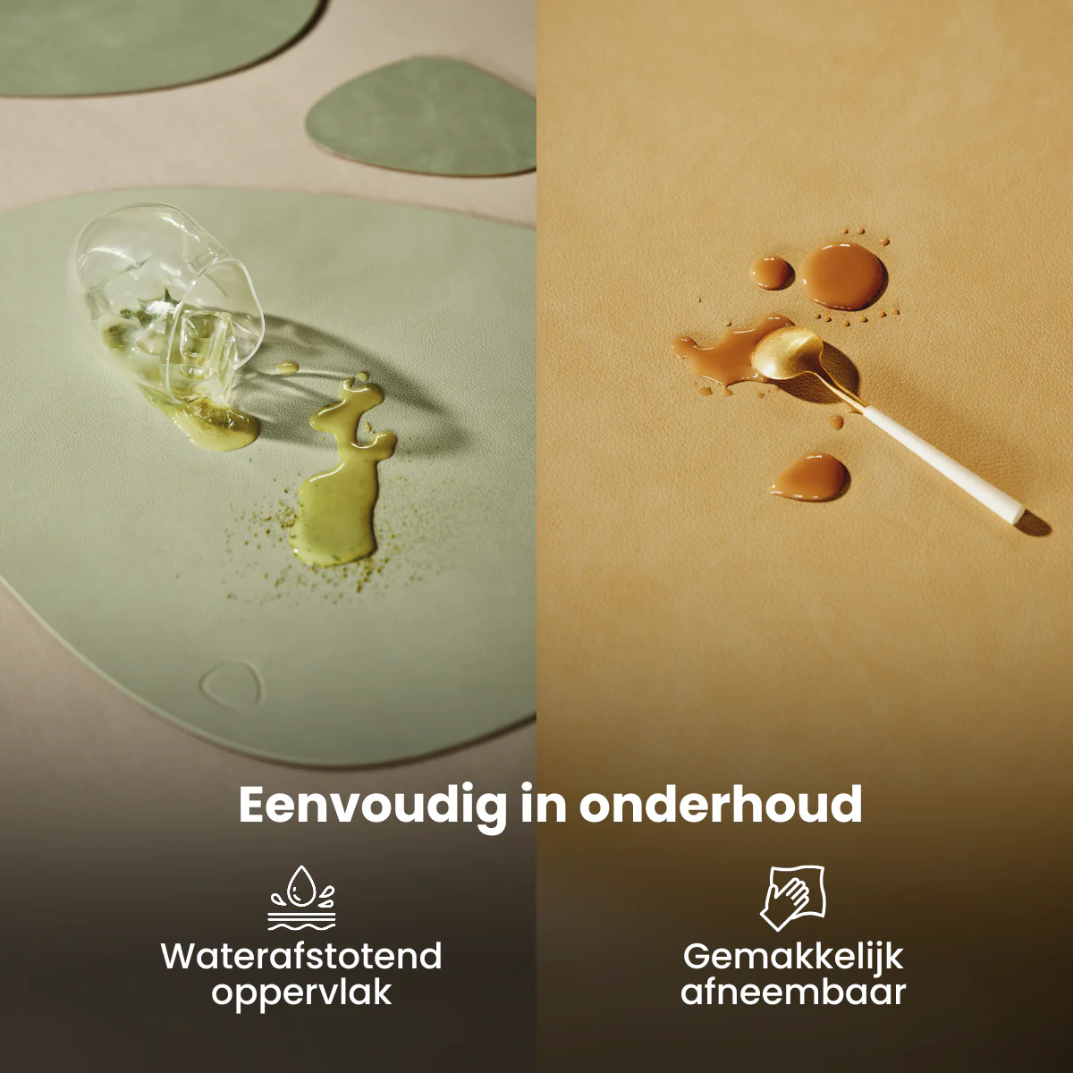 LIND DNA Onderzetters Nupo - Leer - Flint Grey - ø 10 cm - 4 Stuks - Afbeelding 5