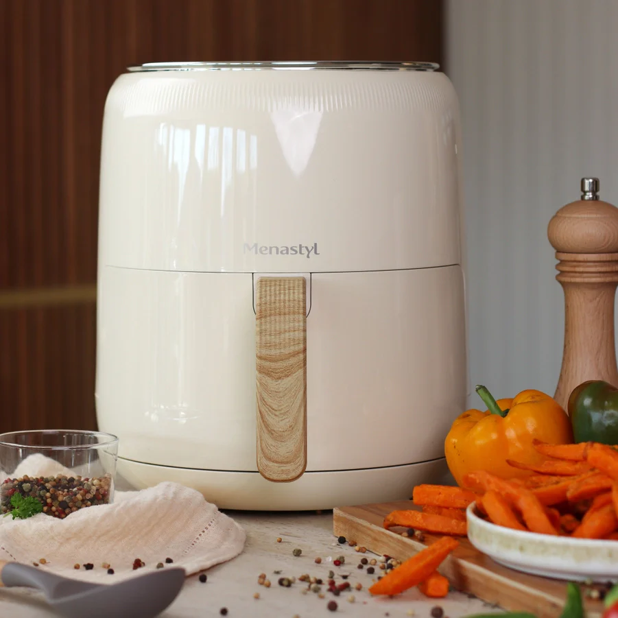 Menastyl airfryer 4,5 l met handgreep in houtlook - verschillende kleuren - Afbeelding 7