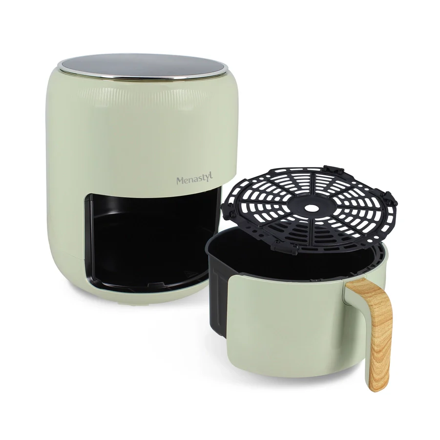 Menastyl airfryer 4,5 l met handgreep in houtlook - verschillende kleuren - Afbeelding 8