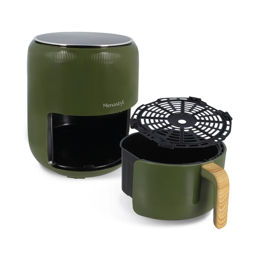 Menastyl airfryer 4,5 l met handgreep in houtlook - verschillende kleuren - Afbeelding 9
