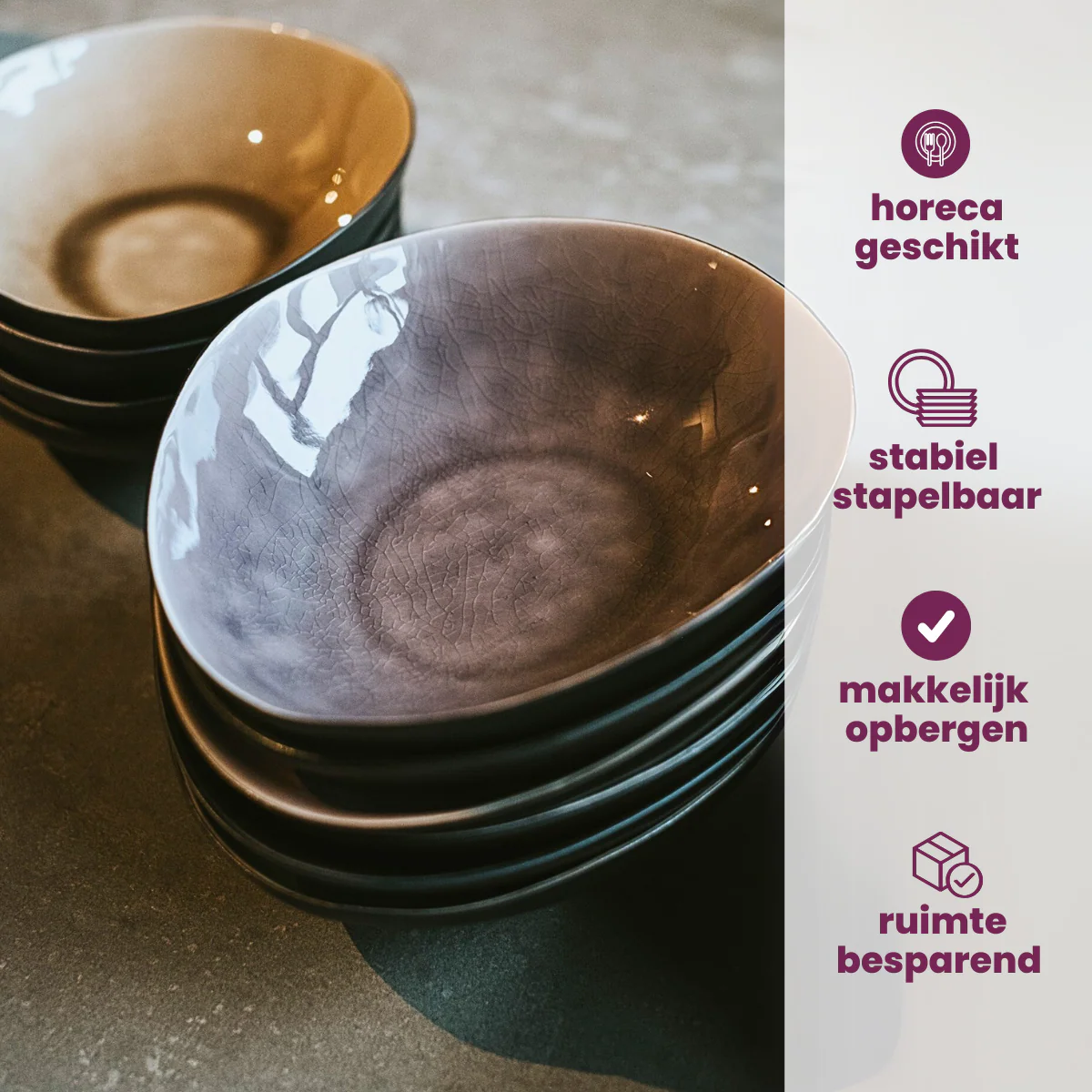 Cosy & Trendy Diepe Borden / Pastaborden Streetfood 19.5 x 16 x 5 cm - 10 Stuks - Afbeelding 5