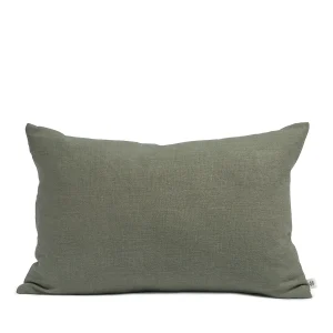Linen cushion olive