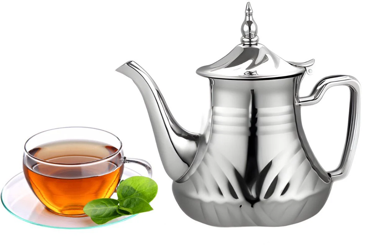 Cheffinger Theepot Zilver - 1 Liter - Turkse & Marokkaanse Theepotten - Afbeelding 3
