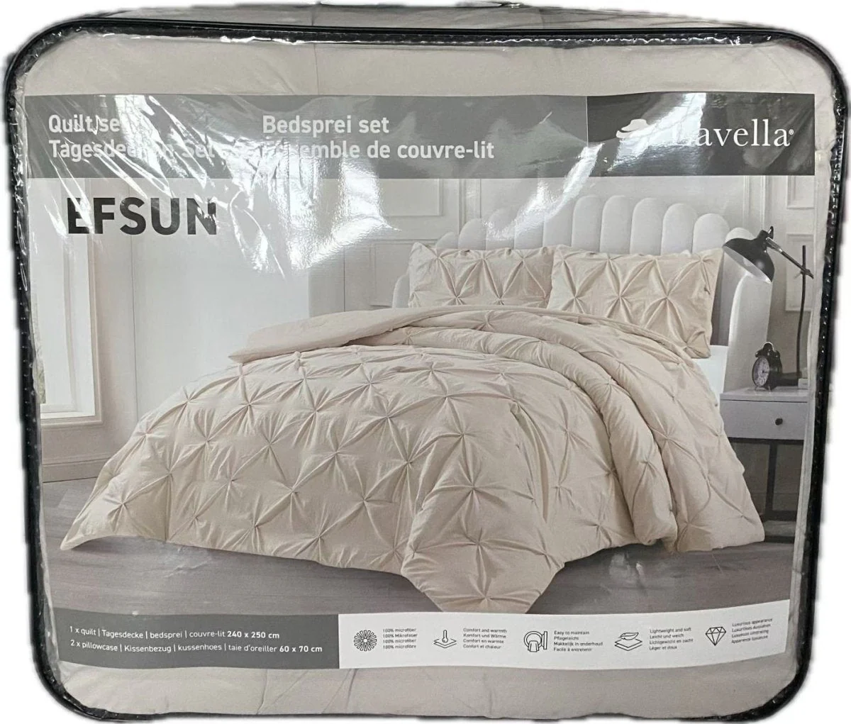 Lavella Efsun Bedsprei Set 3-delig - Beige - 250x240cm - Afbeelding 3